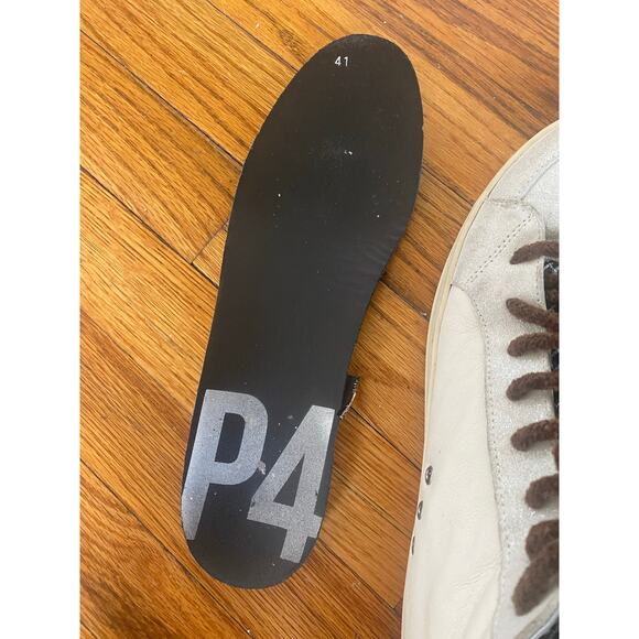 P448 / Ivory Snake-Print Soft Brown Shoelaces Skate High Top size 41/ US 10 - Picture 7 of 10